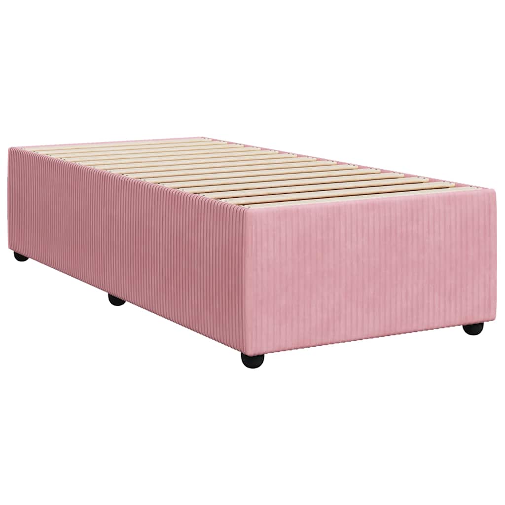 Boxspring met matras fluweel roze 100x200 cm is nu te koop bij PeponiXL, paradijselijk wonen!