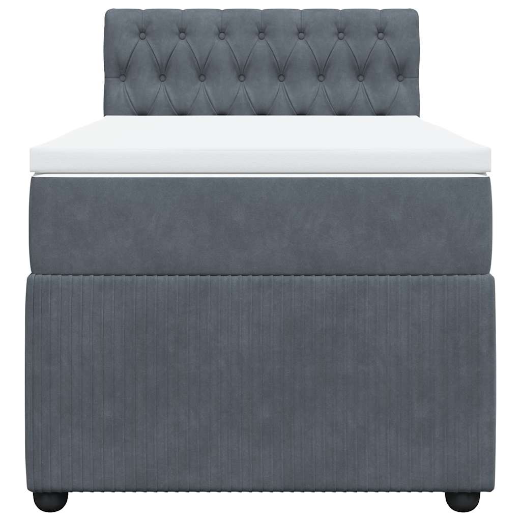 Boxspring met matras fluweel donkergrijs 100x200 cm is nu te koop bij PeponiXL, paradijselijk wonen!