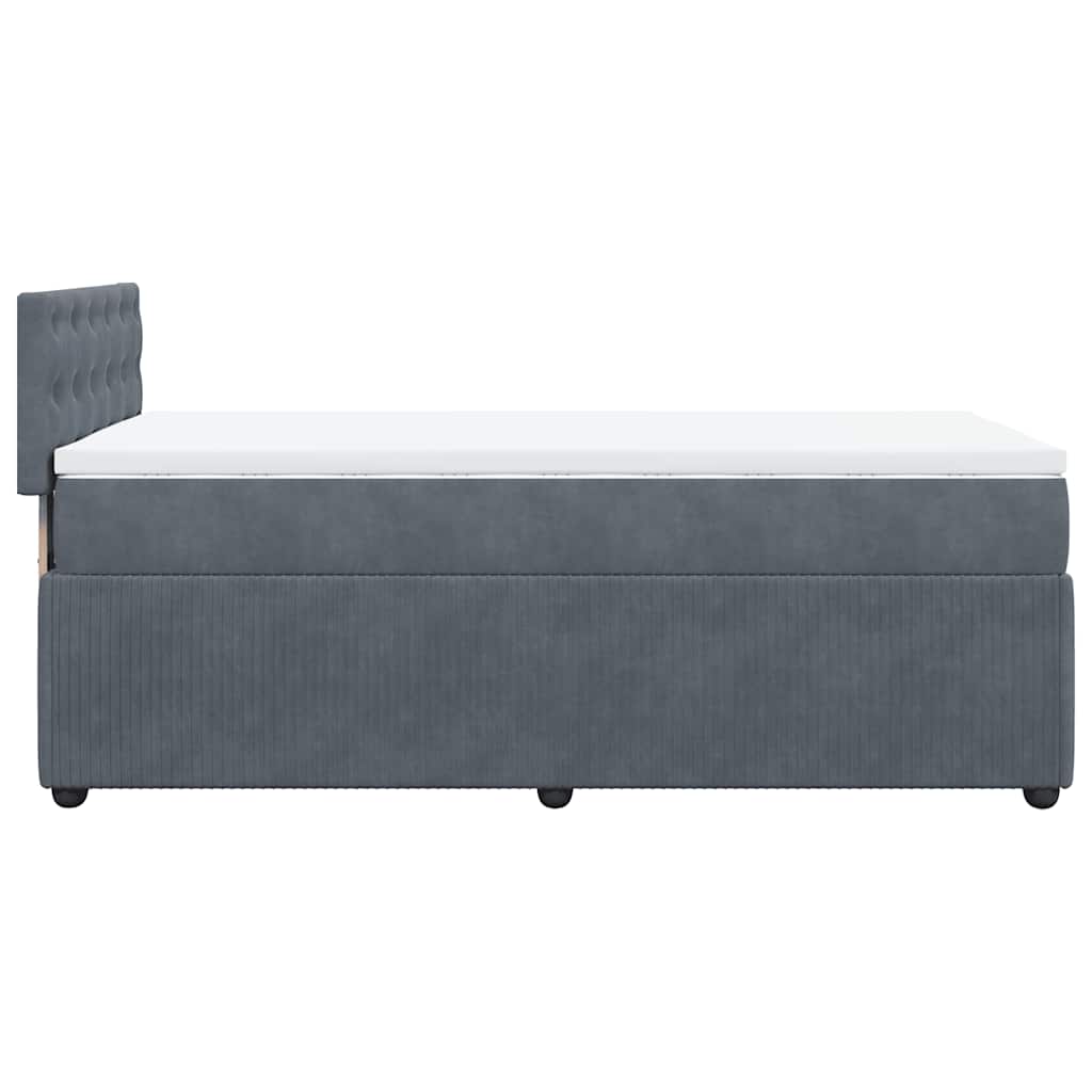 Boxspring met matras fluweel donkergrijs 100x200 cm is nu te koop bij PeponiXL, paradijselijk wonen!