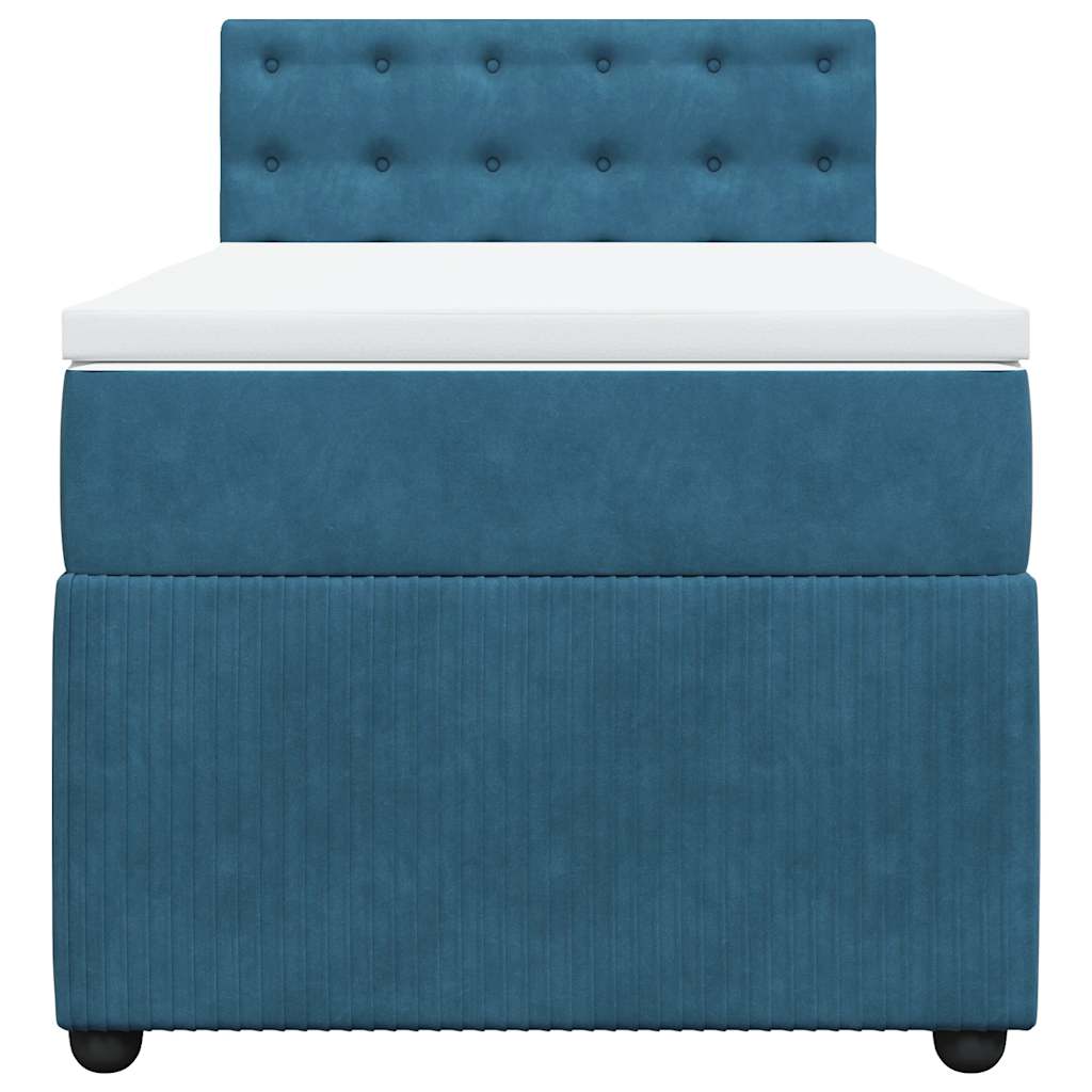 Boxspring met matras fluweel blauw 100x200 cm is nu te koop bij PeponiXL, paradijselijk wonen!