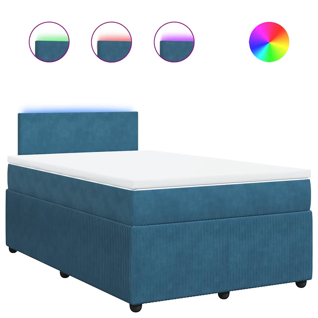 Boxspring met matras fluweel blauw 120x190 cm is nu te koop bij PeponiXL, paradijselijk wonen!