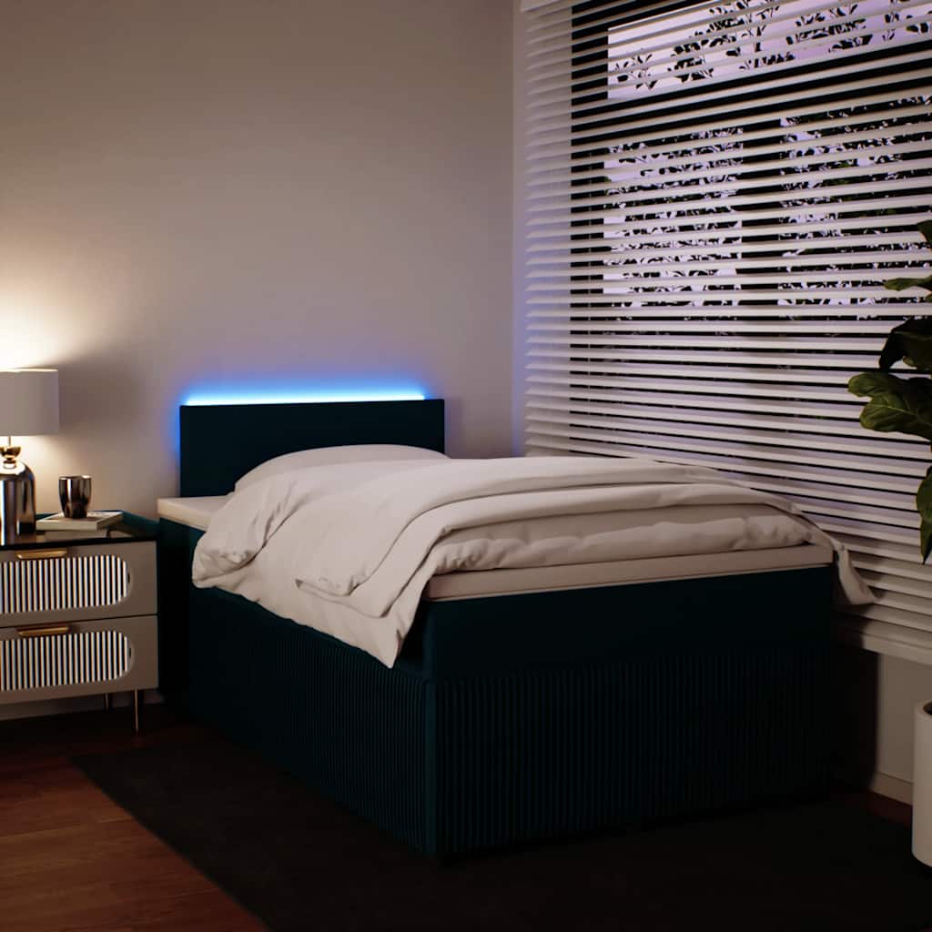 Boxspring met matras fluweel blauw 120x190 cm is nu te koop bij PeponiXL, paradijselijk wonen!