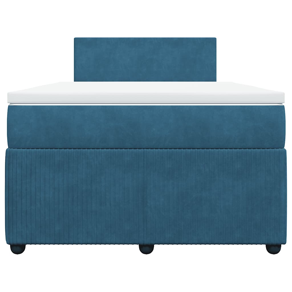 Boxspring met matras fluweel blauw 120x190 cm is nu te koop bij PeponiXL, paradijselijk wonen!