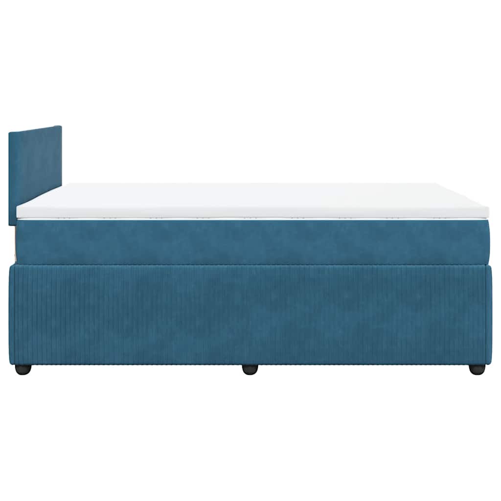 Boxspring met matras fluweel blauw 120x190 cm is nu te koop bij PeponiXL, paradijselijk wonen!