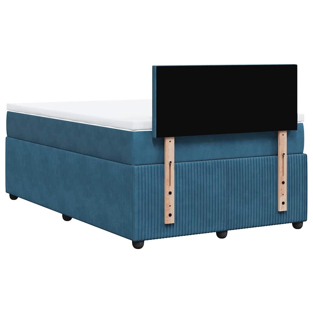 Boxspring met matras fluweel blauw 120x190 cm is nu te koop bij PeponiXL, paradijselijk wonen!