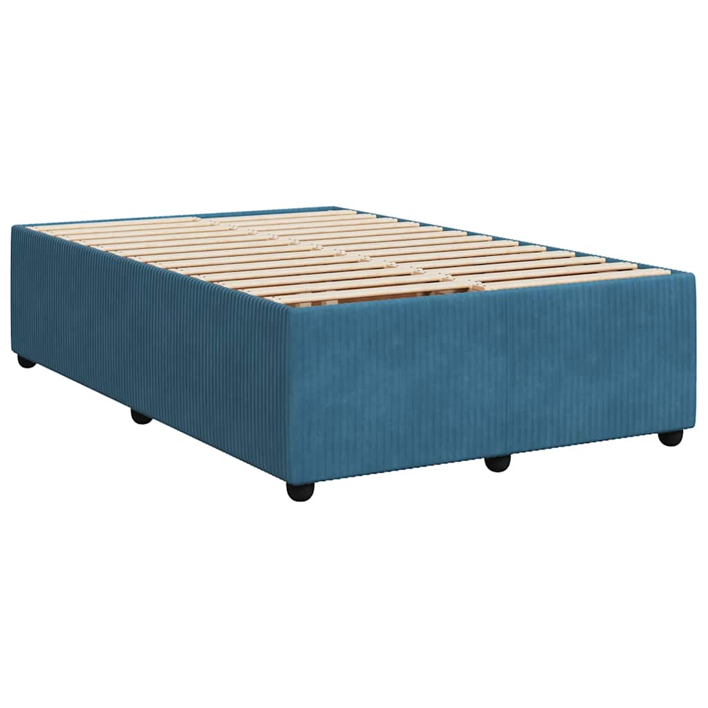Boxspring met matras fluweel blauw 120x190 cm is nu te koop bij PeponiXL, paradijselijk wonen!