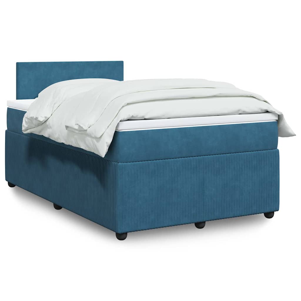 Boxspring met matras fluweel blauw 120x190 cm is nu te koop bij PeponiXL, paradijselijk wonen!