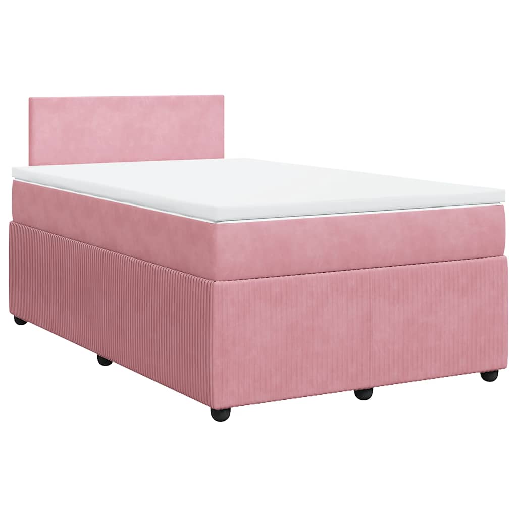 Boxspring met matras fluweel roze 120x190 cm is nu te koop bij PeponiXL, paradijselijk wonen!