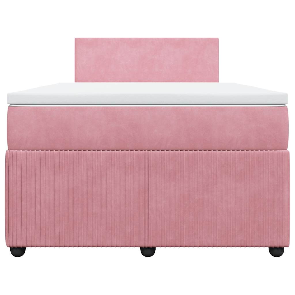 Boxspring met matras fluweel roze 120x190 cm is nu te koop bij PeponiXL, paradijselijk wonen!