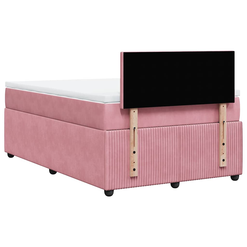 Boxspring met matras fluweel roze 120x190 cm is nu te koop bij PeponiXL, paradijselijk wonen!