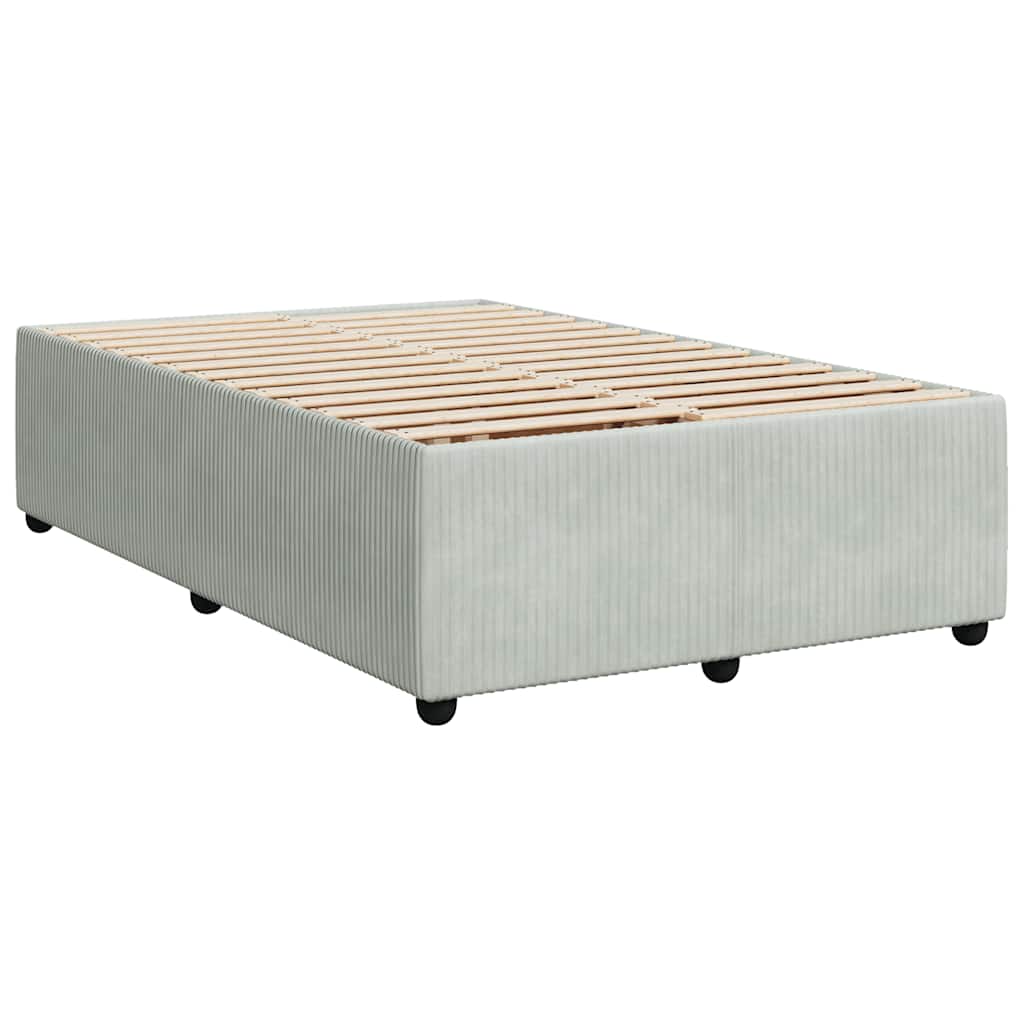 Boxspring met matras fluweel lichtgrijs 120x190 cm is nu te koop bij PeponiXL, paradijselijk wonen!