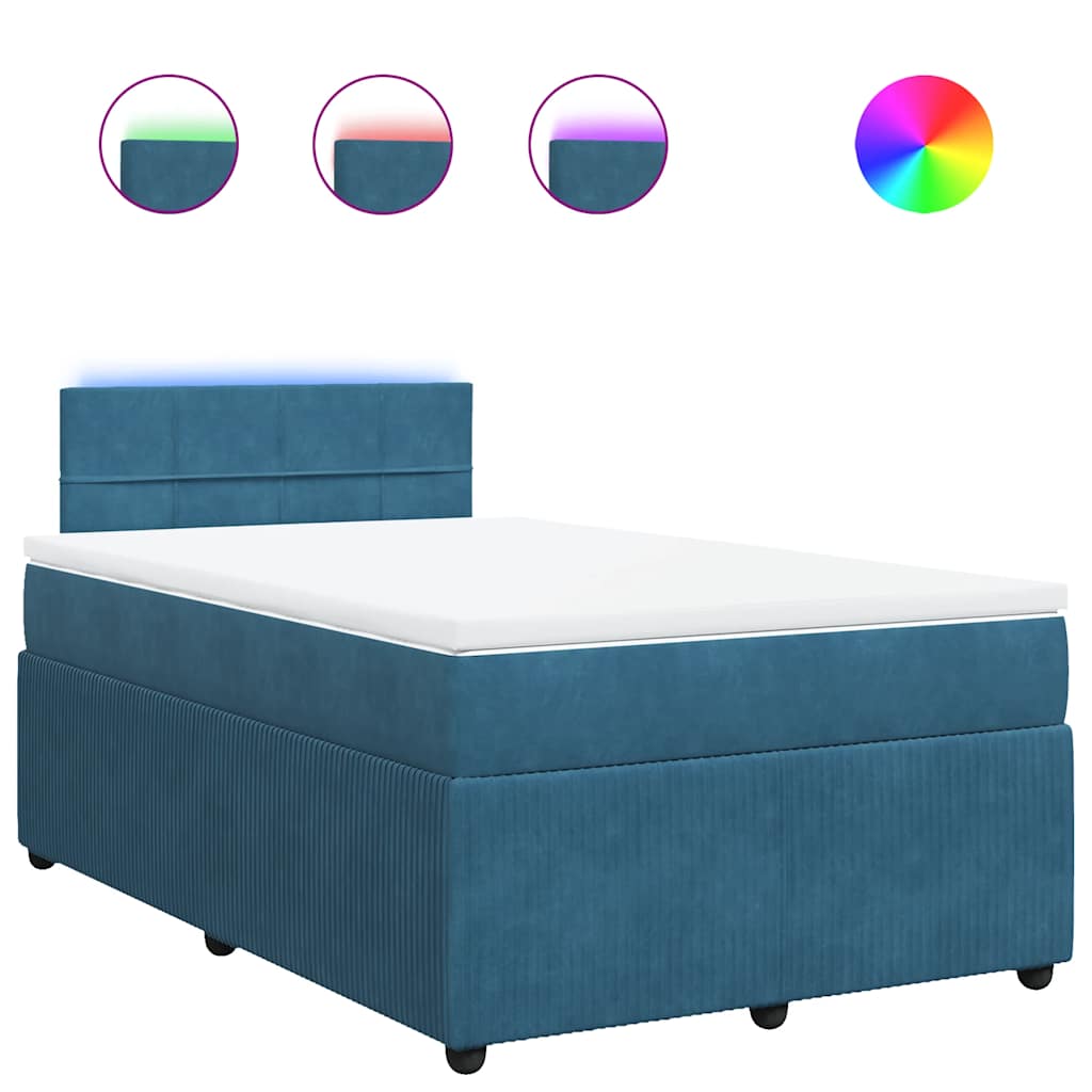 Boxspring met matras fluweel blauw 120x190 cm is nu te koop bij PeponiXL, paradijselijk wonen!