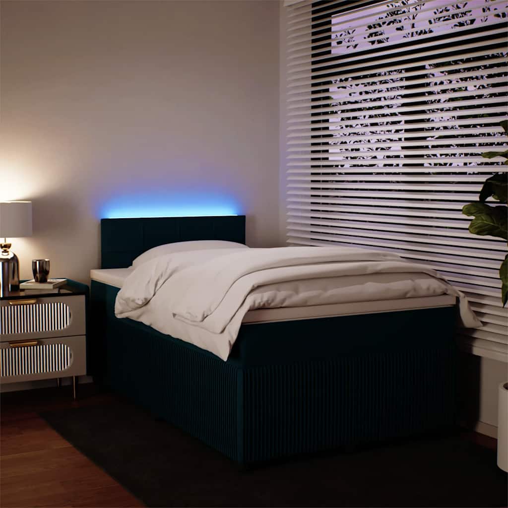 Boxspring met matras fluweel blauw 120x190 cm is nu te koop bij PeponiXL, paradijselijk wonen!