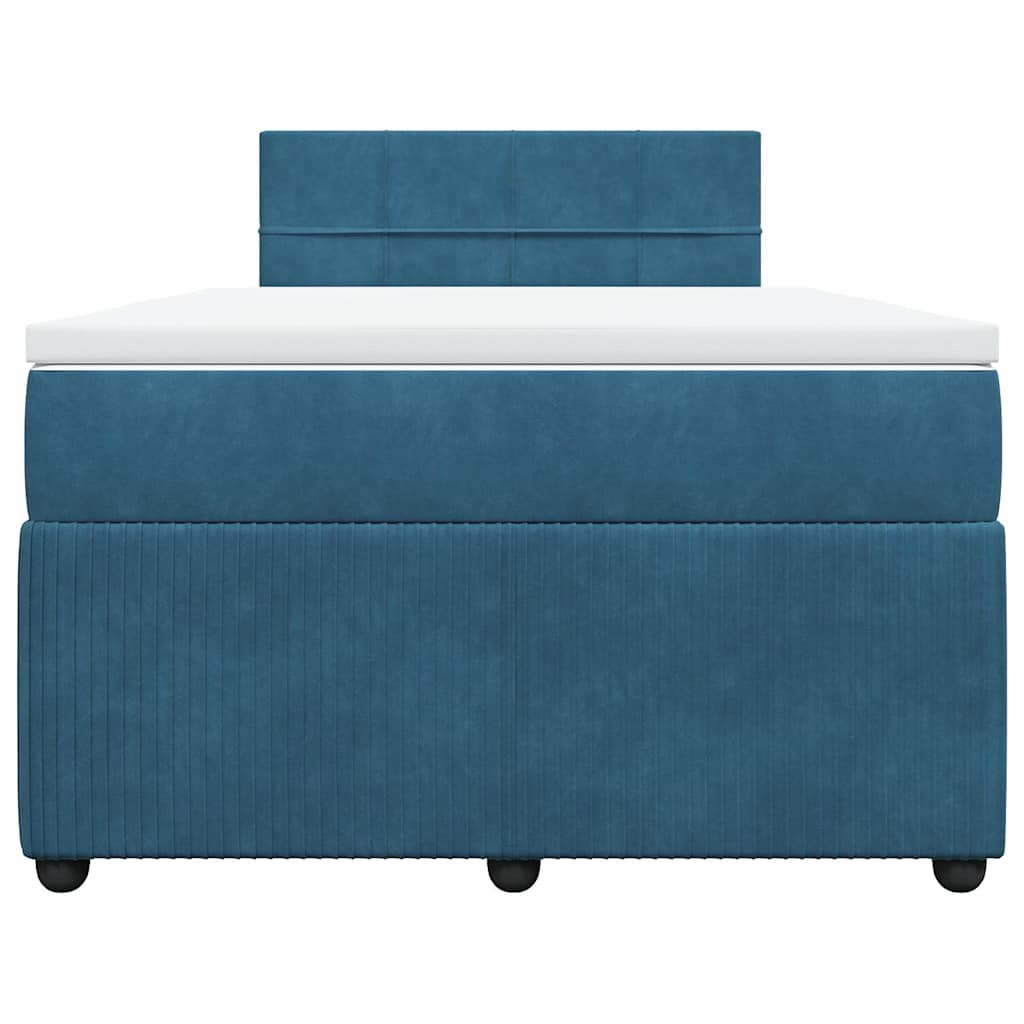 Boxspring met matras fluweel blauw 120x190 cm is nu te koop bij PeponiXL, paradijselijk wonen!