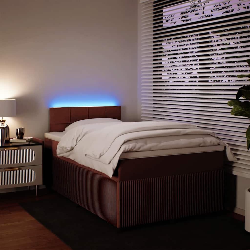 Boxspring met matras fluweel roze 120x190 cm is nu te koop bij PeponiXL, paradijselijk wonen!
