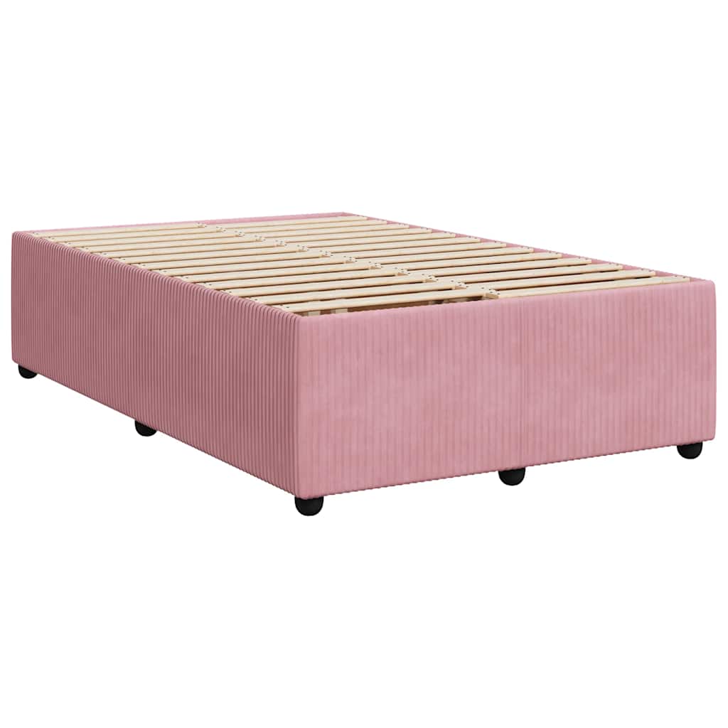 Boxspring met matras fluweel roze 120x190 cm is nu te koop bij PeponiXL, paradijselijk wonen!