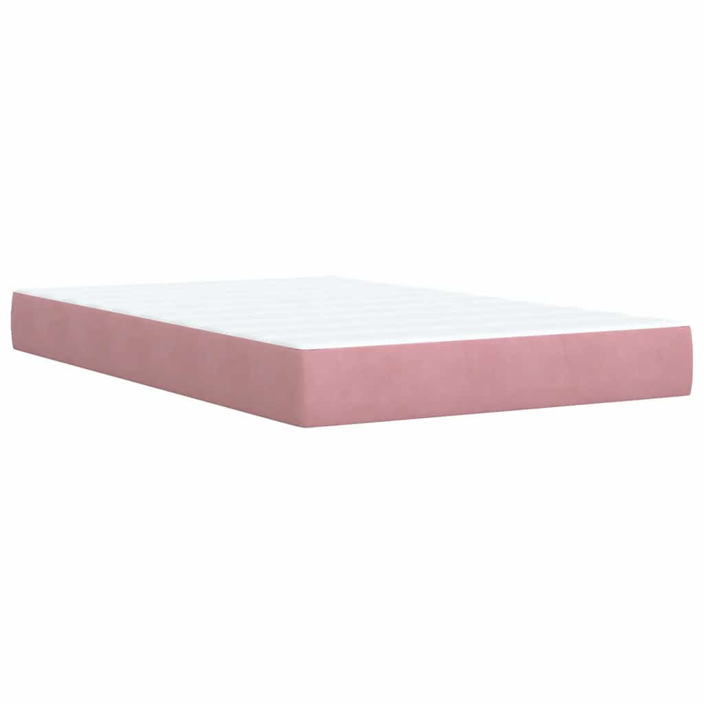 Boxspring met matras fluweel roze 120x190 cm is nu te koop bij PeponiXL, paradijselijk wonen!