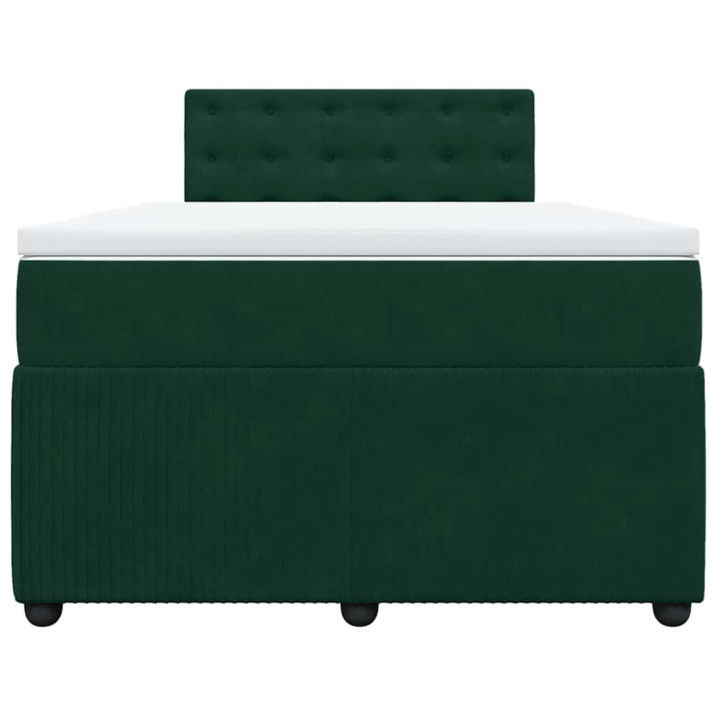 Boxspring met matras fluweel donkergroen 120x190 cm is nu te koop bij PeponiXL, paradijselijk wonen!