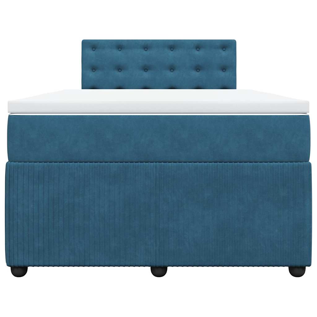 Boxspring met matras fluweel blauw 120x190 cm is nu te koop bij PeponiXL, paradijselijk wonen!