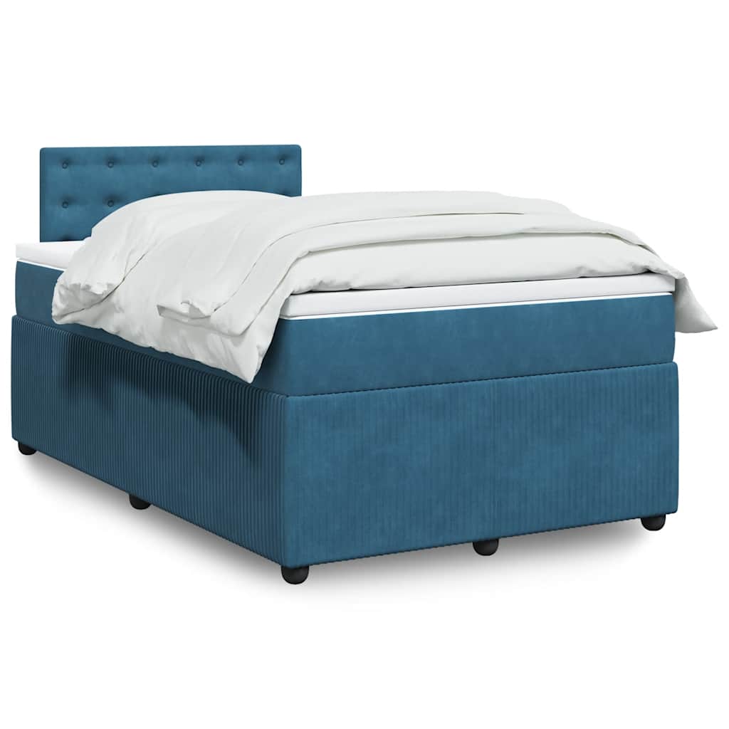 Boxspring met matras fluweel blauw 120x190 cm is nu te koop bij PeponiXL, paradijselijk wonen!