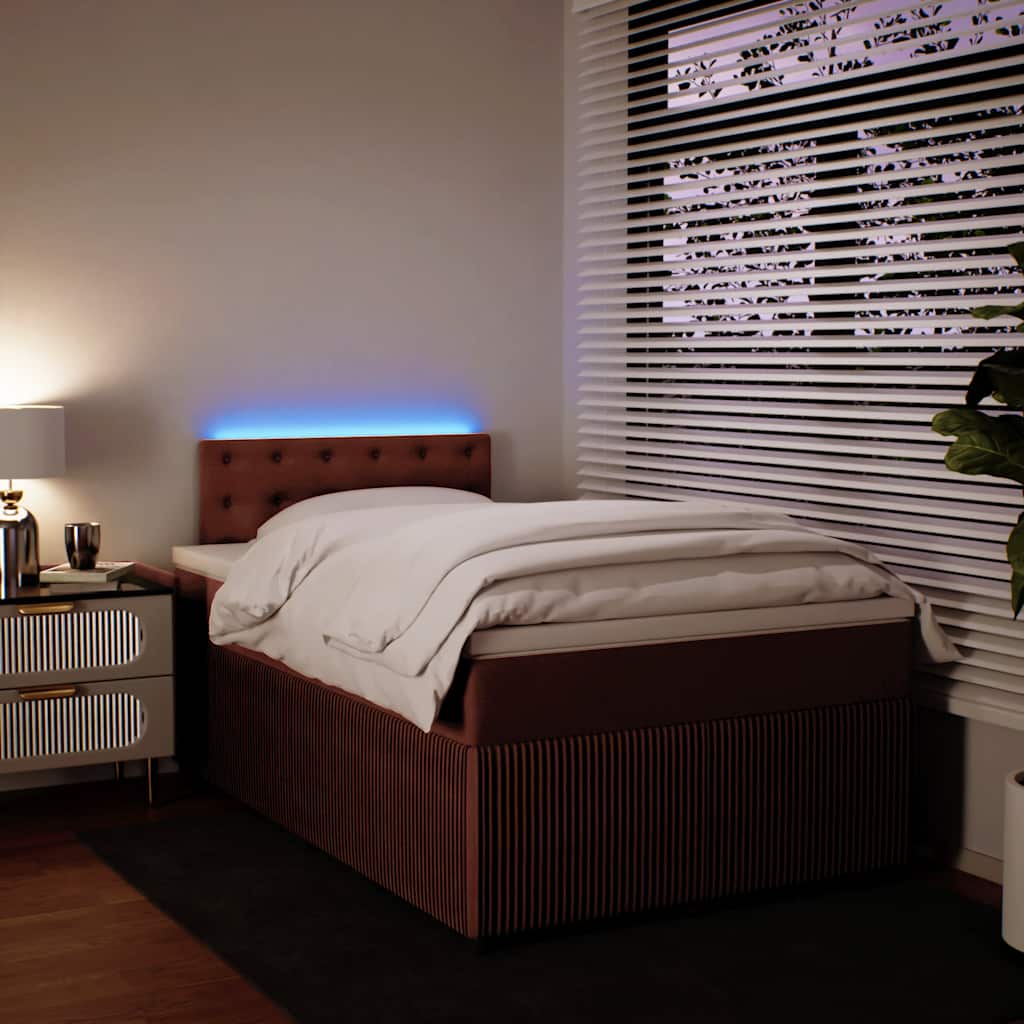 Boxspring met matras fluweel roze 120x190 cm is nu te koop bij PeponiXL, paradijselijk wonen!