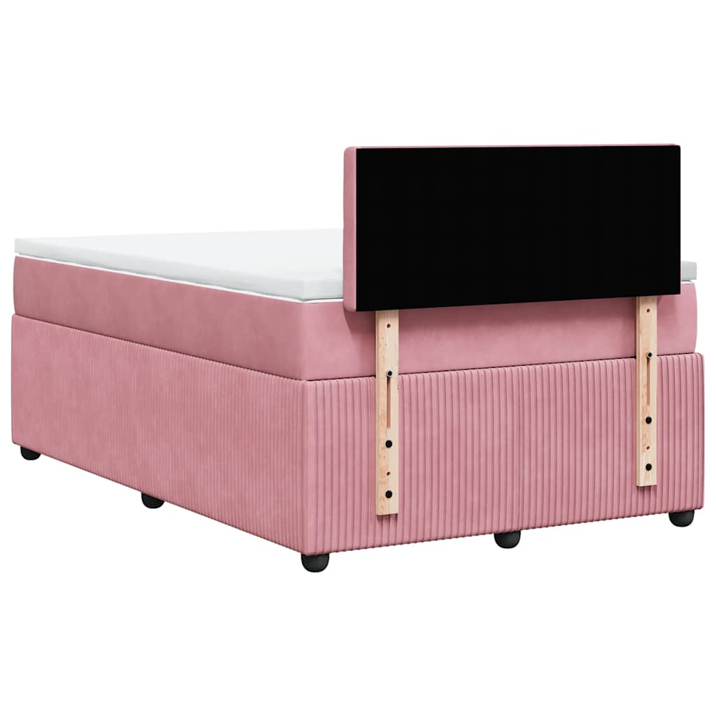 Boxspring met matras fluweel roze 120x190 cm is nu te koop bij PeponiXL, paradijselijk wonen!