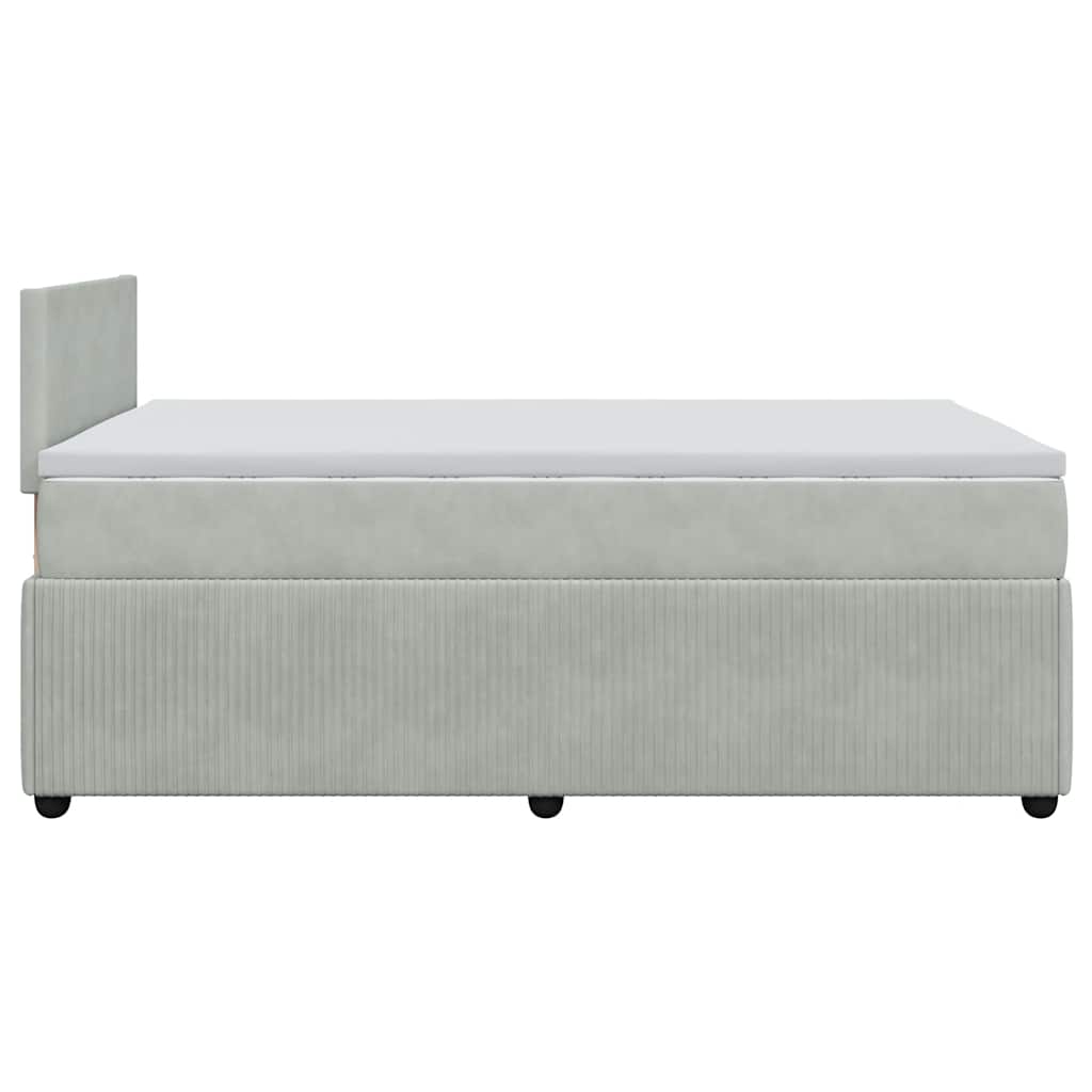 Boxspring met matras fluweel lichtgrijs 120x200 cm is nu te koop bij PeponiXL, paradijselijk wonen!