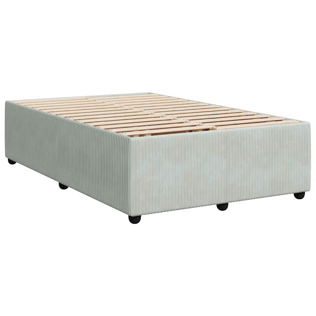 Boxspring met matras fluweel lichtgrijs 120x200 cm is nu te koop bij PeponiXL, paradijselijk wonen!