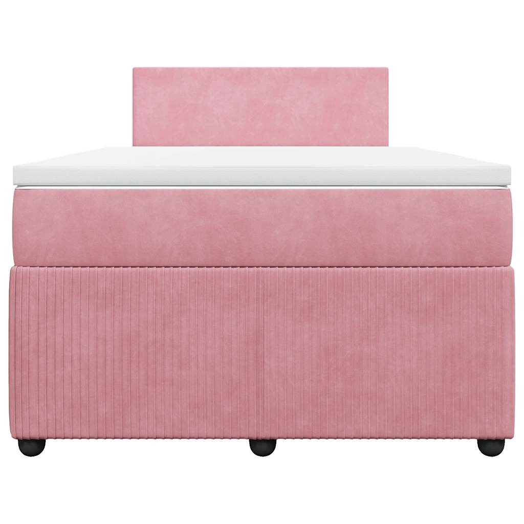Boxspring met matras fluweel roze 120x200 cm is nu te koop bij PeponiXL, paradijselijk wonen!