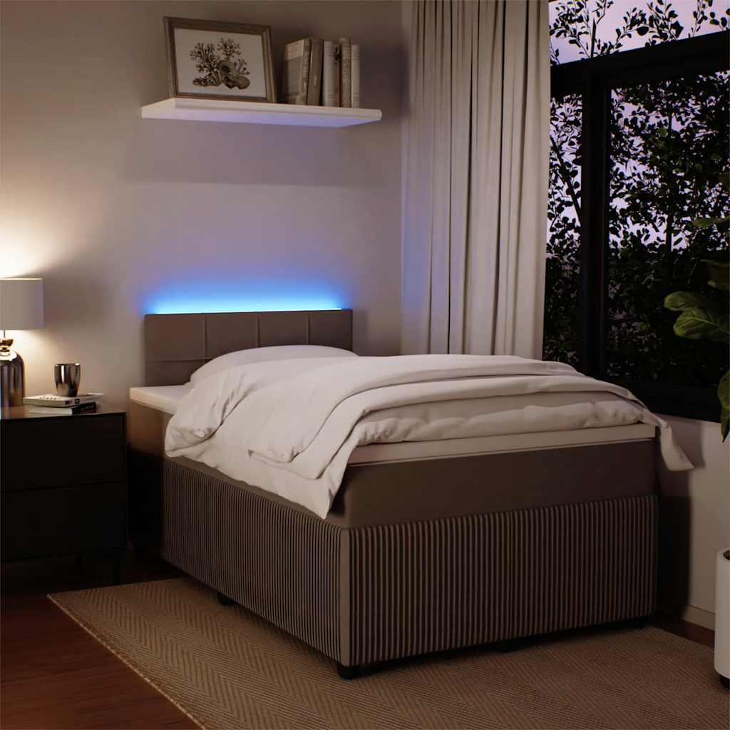 Boxspring met matras fluweel lichtgrijs 120x200 cm is nu te koop bij PeponiXL, paradijselijk wonen!