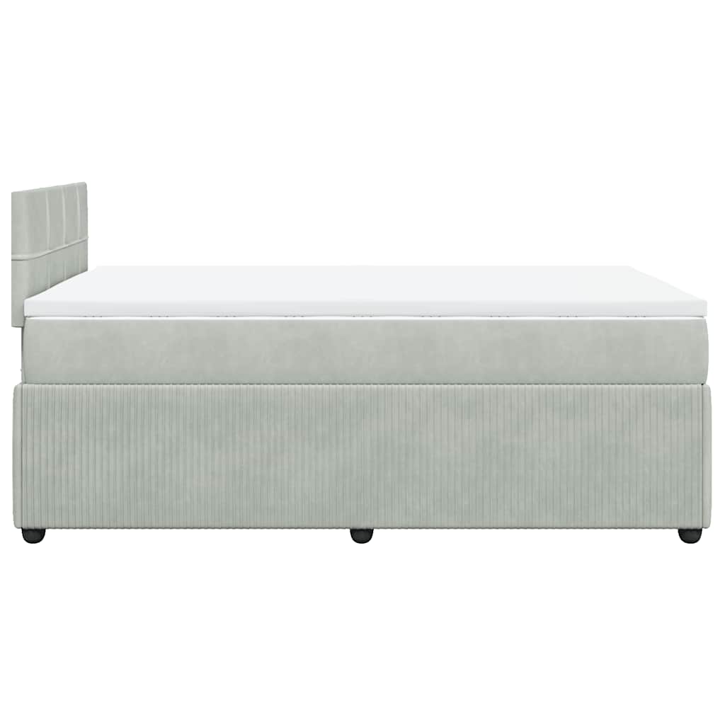 Boxspring met matras fluweel lichtgrijs 120x200 cm is nu te koop bij PeponiXL, paradijselijk wonen!