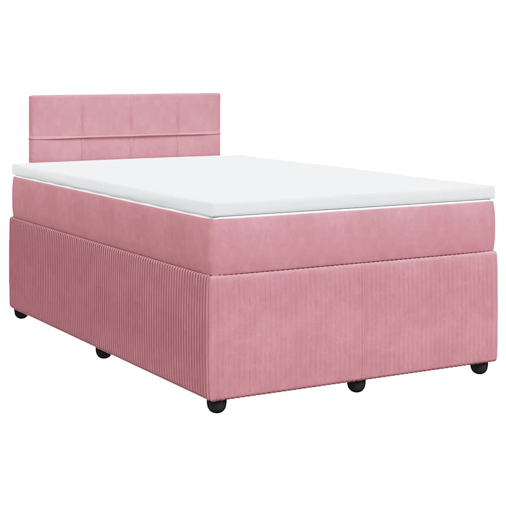 Boxspring met matras fluweel roze 120x200 cm is nu te koop bij PeponiXL, paradijselijk wonen!
