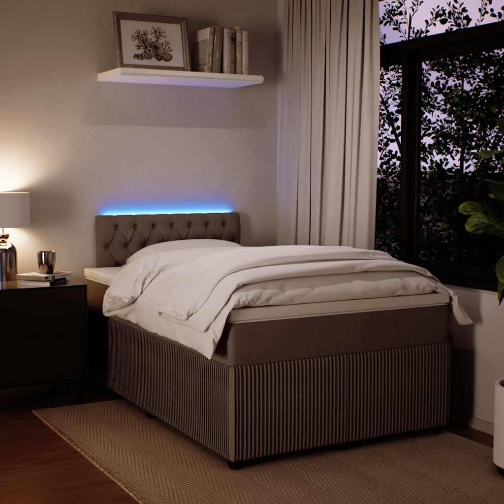 Boxspring met matras fluweel lichtgrijs 120x200 cm is nu te koop bij PeponiXL, paradijselijk wonen!