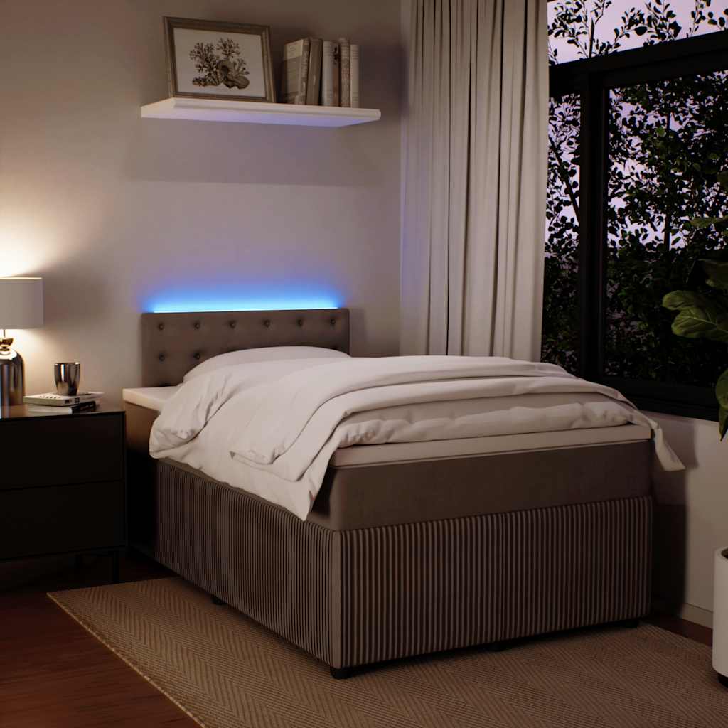 Boxspring met matras fluweel lichtgrijs 120x200 cm is nu te koop bij PeponiXL, paradijselijk wonen!