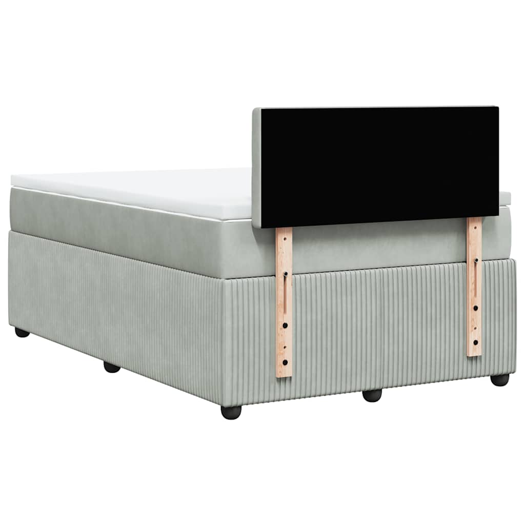 Boxspring met matras fluweel lichtgrijs 120x200 cm is nu te koop bij PeponiXL, paradijselijk wonen!