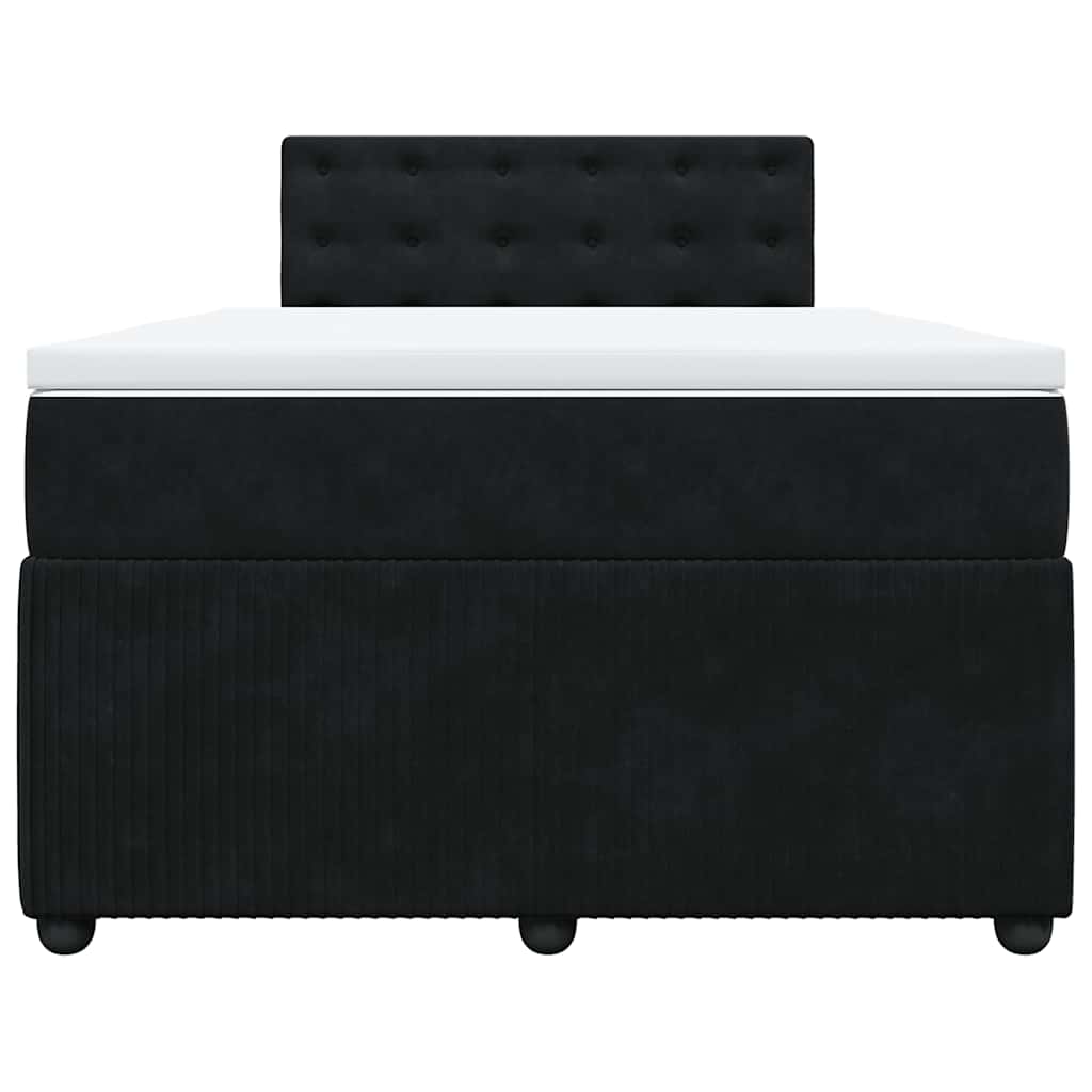 Boxspring met matras fluweel zwart 120x200 cm is nu te koop bij PeponiXL, paradijselijk wonen!