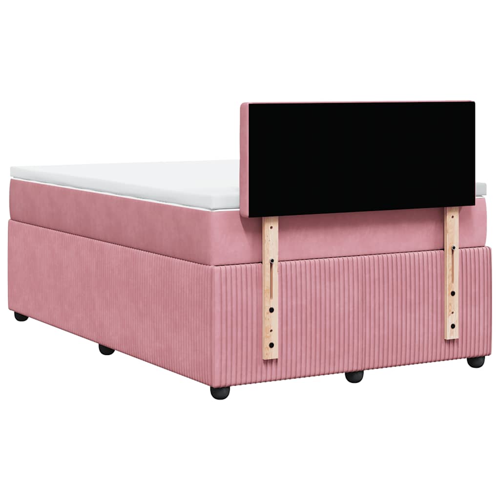 Boxspring met matras fluweel roze 120x200 cm is nu te koop bij PeponiXL, paradijselijk wonen!