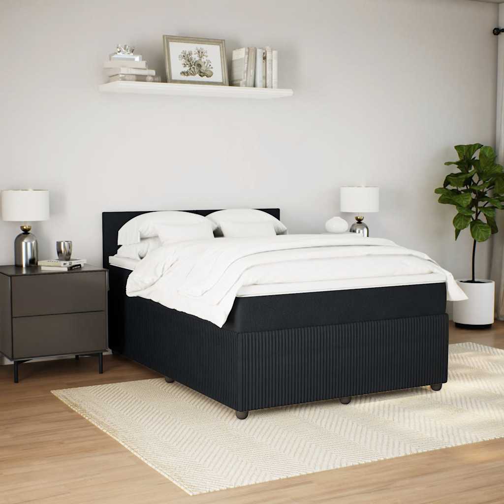 Boxspring met matras fluweel zwart 140x190 cm is nu te koop bij PeponiXL, paradijselijk wonen!