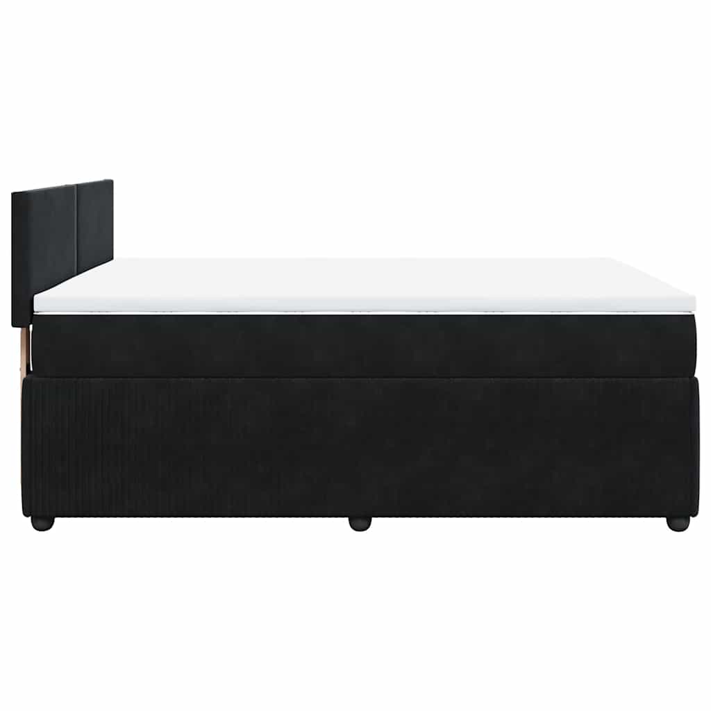 Boxspring met matras fluweel zwart 140x190 cm is nu te koop bij PeponiXL, paradijselijk wonen!