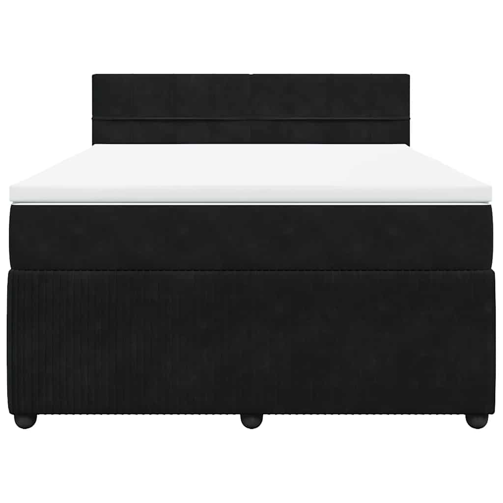 Boxspring met matras fluweel zwart 140x190 cm is nu te koop bij PeponiXL, paradijselijk wonen!