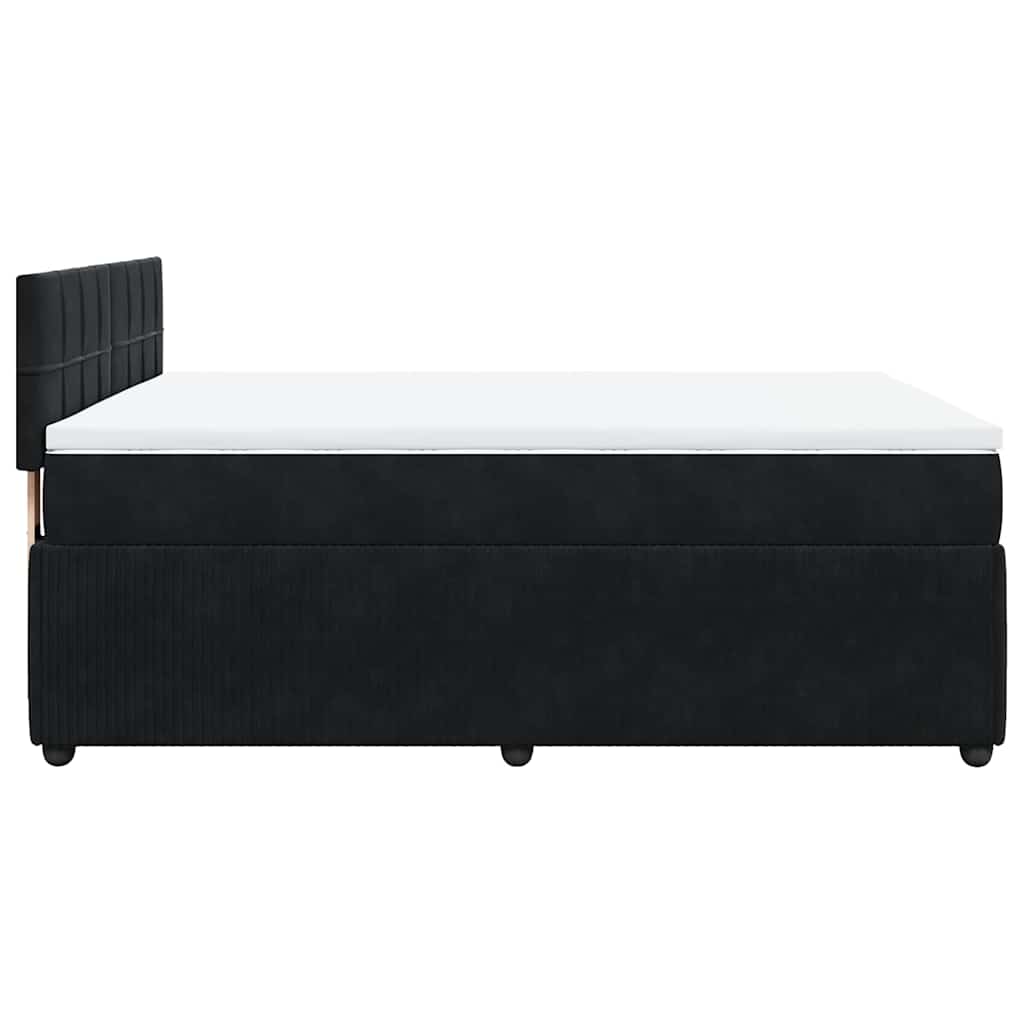 Boxspring met matras fluweel zwart 140x190 cm is nu te koop bij PeponiXL, paradijselijk wonen!