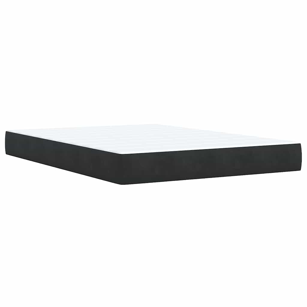 Boxspring met matras fluweel zwart 140x190 cm is nu te koop bij PeponiXL, paradijselijk wonen!