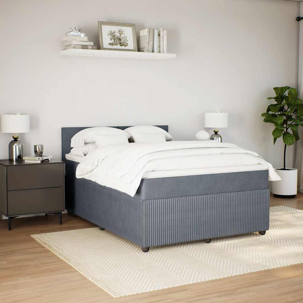 Boxspring met matras fluweel donkergrijs 140x200 cm is nu te koop bij PeponiXL, paradijselijk wonen!