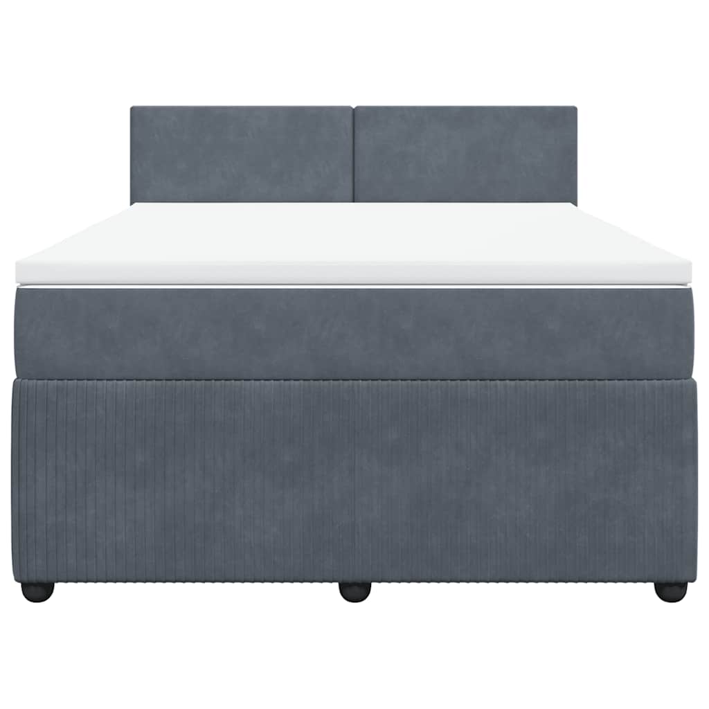 Boxspring met matras fluweel donkergrijs 140x200 cm is nu te koop bij PeponiXL, paradijselijk wonen!