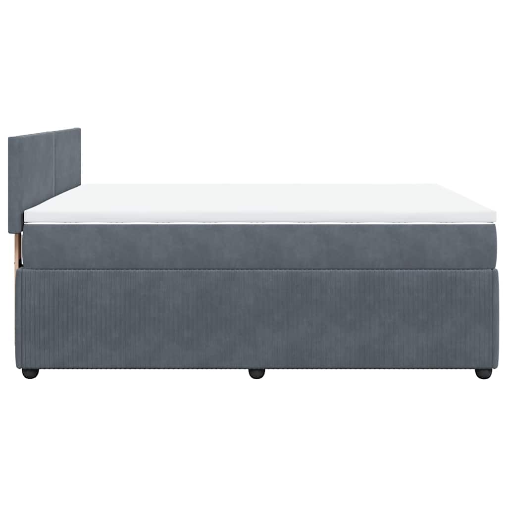 Boxspring met matras fluweel donkergrijs 140x200 cm is nu te koop bij PeponiXL, paradijselijk wonen!