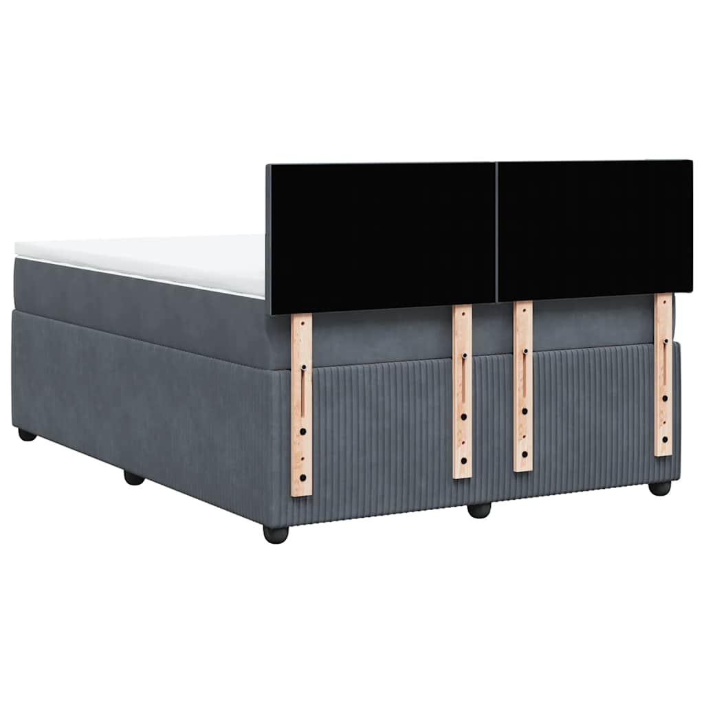 Boxspring met matras fluweel donkergrijs 140x200 cm is nu te koop bij PeponiXL, paradijselijk wonen!