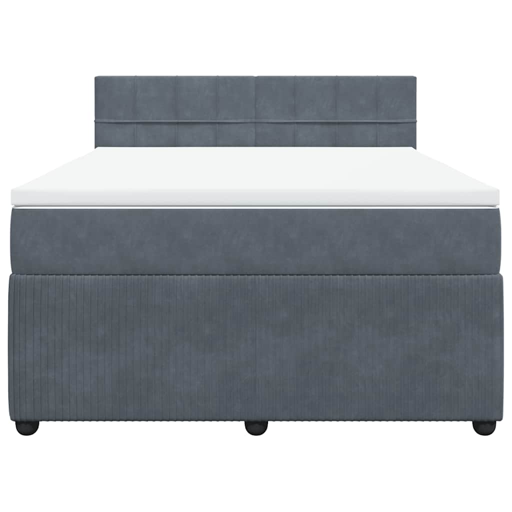 Boxspring met matras fluweel donkergrijs 140x200 cm is nu te koop bij PeponiXL, paradijselijk wonen!
