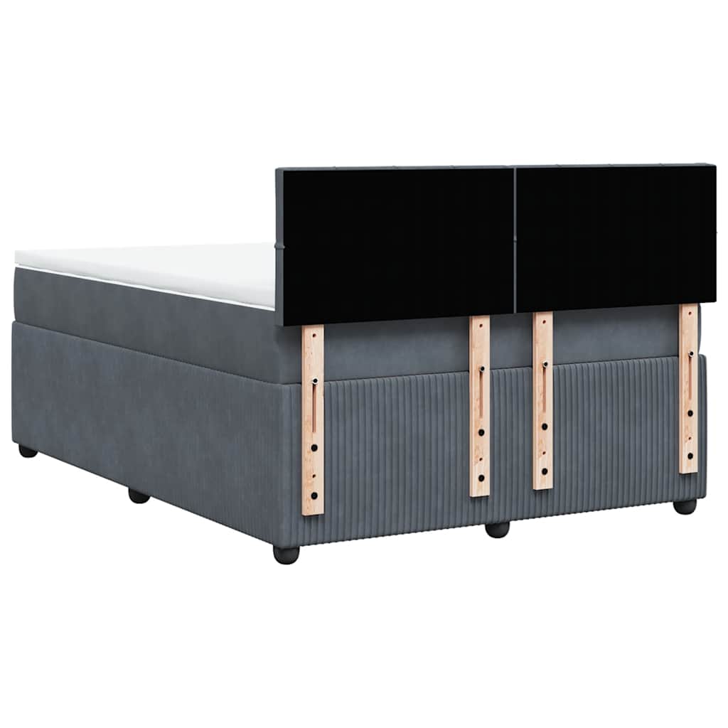 Boxspring met matras fluweel donkergrijs 140x200 cm is nu te koop bij PeponiXL, paradijselijk wonen!