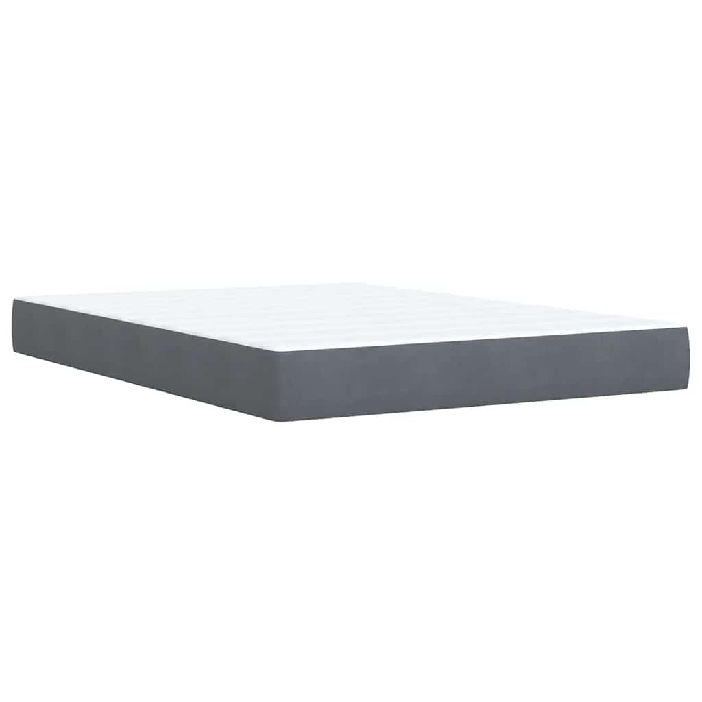 Boxspring met matras fluweel donkergrijs 140x200 cm is nu te koop bij PeponiXL, paradijselijk wonen!
