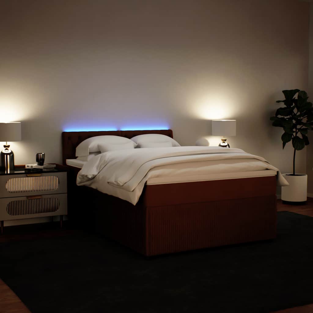 Boxspring met matras fluweel roze 140x200 cm is nu te koop bij PeponiXL, paradijselijk wonen!
